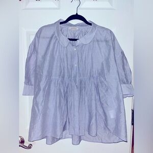 Hache made in Italy Blue 3/4 Length Sheer Blouse Size 42